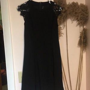 Black dress with short lace sleeves